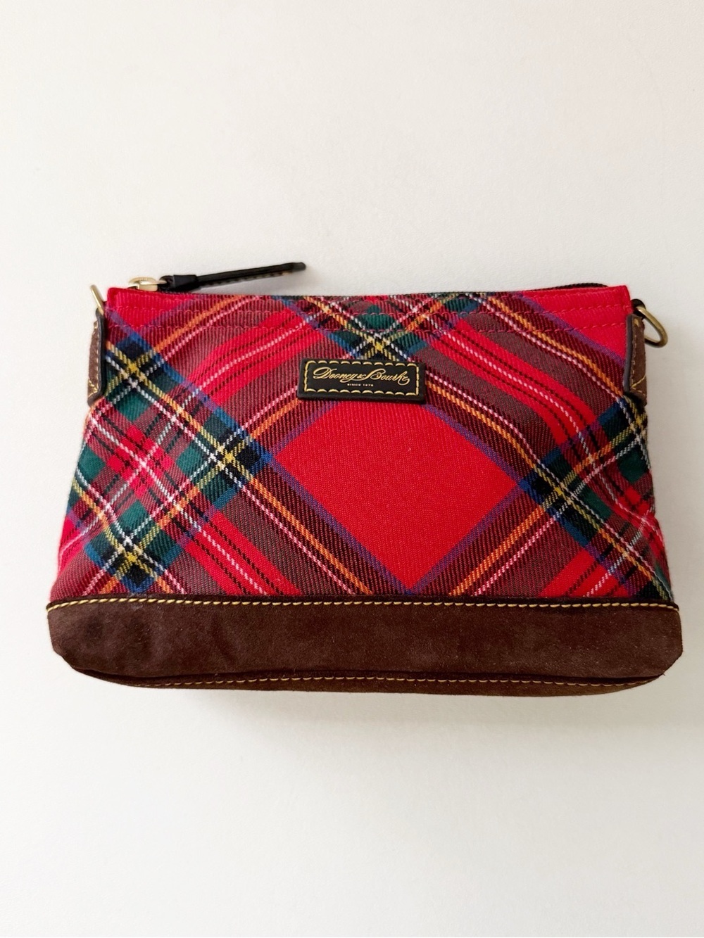 Dooney & Bourke Tartan Plaid Pouchette Shoulder Bag Vintage 90s Holiday Classic